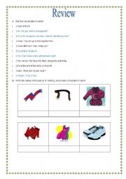 Review- shopping for clothes, pieces of clothing and accessories, patterns, describing people and adjectives