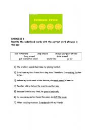 English worksheet: vocabulary exercise