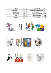 English worksheet: games