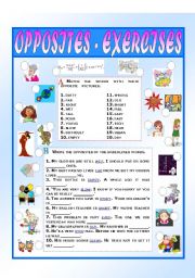 English Worksheet: Opposites - Exercises (set 2)