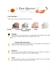 English worksheet: Ice Cream Mind Test