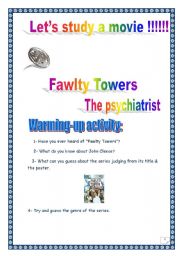 Fawlty Towers Series: The psychiatrist. 12 PAGES. COMPREHENSIVE PROJECT. 5 pages + complete KEY. over 30 TASKS.