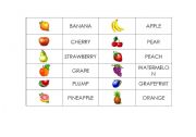 English worksheet: fruit domino