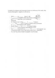 English worksheet: Present simple or continuous