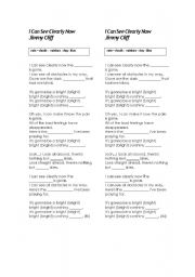 English Worksheet: Jimmy  Cliff - I can see clearly Now