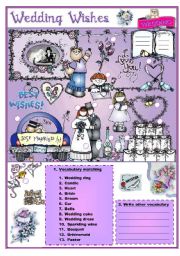 WEDDING VOCABULARY (8 pages) Adjectives, verbs, adverbs synonyms