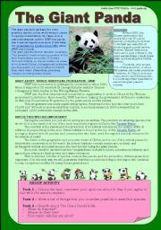 The Giant Panda - Reading/speaking activity
