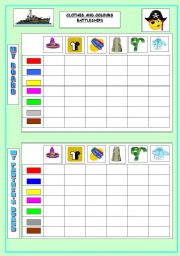 Clothes and Colours Battleship Game