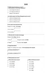 English Worksheet: Present Continuous TEST