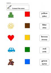 English Worksheet: Worksheet about colours 