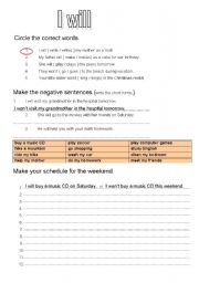 English Worksheet: will