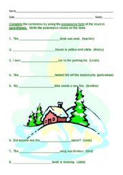 English worksheet: Possessive form