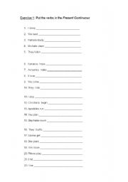 English Worksheet: spelling rules present continuous