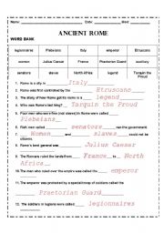 Ancient Rome worksheets