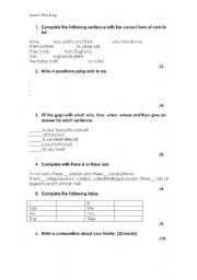 English worksheet: Revision on very basic grammar 