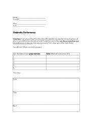 English worksheet: Cinderella Skit Worksheet