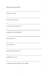 English Worksheet: Question words:  Make questions for the answers