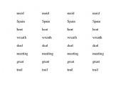 English Worksheet: listing of 2 vowel words