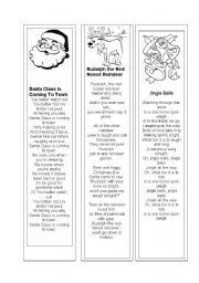 English Worksheet: Christmas Carols Bookmarks