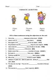 Comparing Adjectives - ESL worksheet by nadinemic