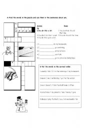 English worksheet: Simple present tense with frequency adverbs