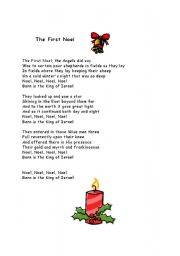 A Christmas song: The First Noel - ESL worksheet by peggy33