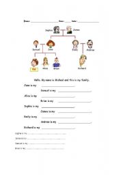 English Worksheet: family tree