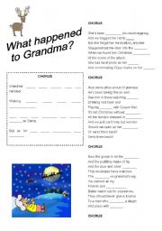 English Worksheet: Grandma Got Run Over By a Reindeer