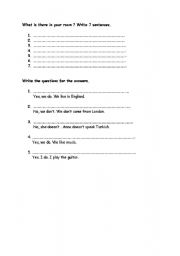 English worksheet: THERE IS 
