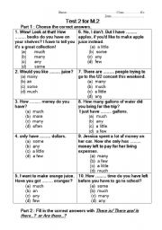 English Worksheet: test