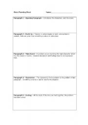 English worksheet: Story Planning Sheet