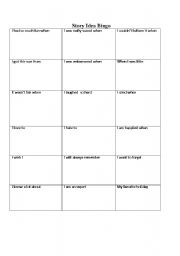 English Worksheet: Story Idea Bingo (To Be Used in Writing Workshop and sized to fit in Writers Notebook)