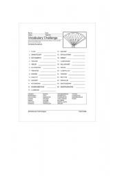 English Worksheet: vocabulary building