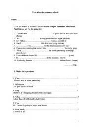 English Worksheet: test after the primary school