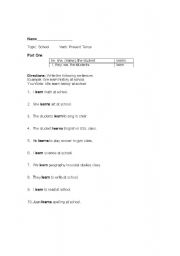 English Worksheet: Learn/Learns