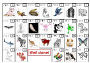 English Worksheet: animals and phonetics - a game PAGE 1
