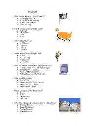 English worksheet: USA quiz