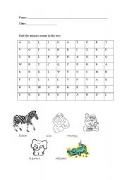 English Worksheet: Wild Animals 