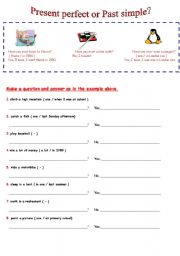 English Worksheet: Present perfect or Past simple?