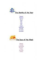 English Worksheet:  MONTHS & DAYS