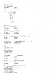 English Worksheet: grammar review