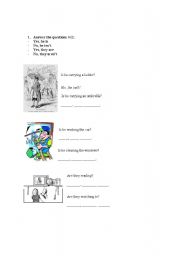 English Worksheet: easy present continuous exercises