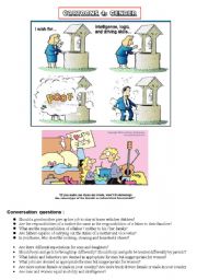 handy thematic collection of cartoons vocabulary conversation questions and essay topics part 4 gender gap esl worksheet by alexa25