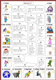 Who Am I Jobs And Occupations Esl Worksheet By Little Miss Lady