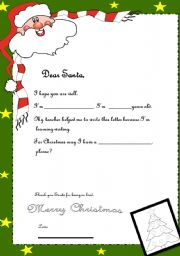 LETTER TO SANTA-YOUNG LEARNERS