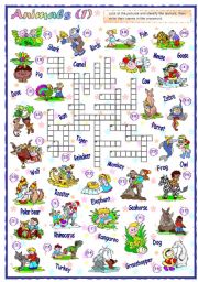 Animals Crossword (1 of 2)