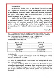 English Worksheet: Writing a letter