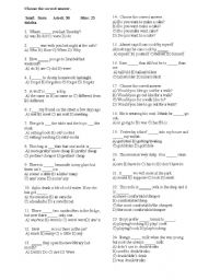 English Worksheet: a test for intermediate students