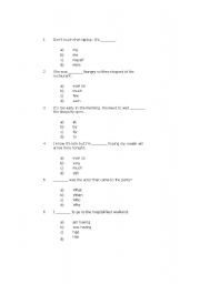 English worksheet: multible choice exercise