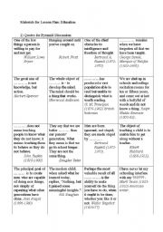 English Worksheet: Lesson Plan: Education Materials Part 1